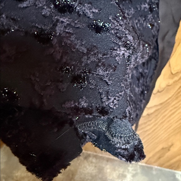 Uncle Frank Dress Stretchy Knit Flared Angel Sleeves Brown Sparkle Trim Size XS - Picture 8 of 9